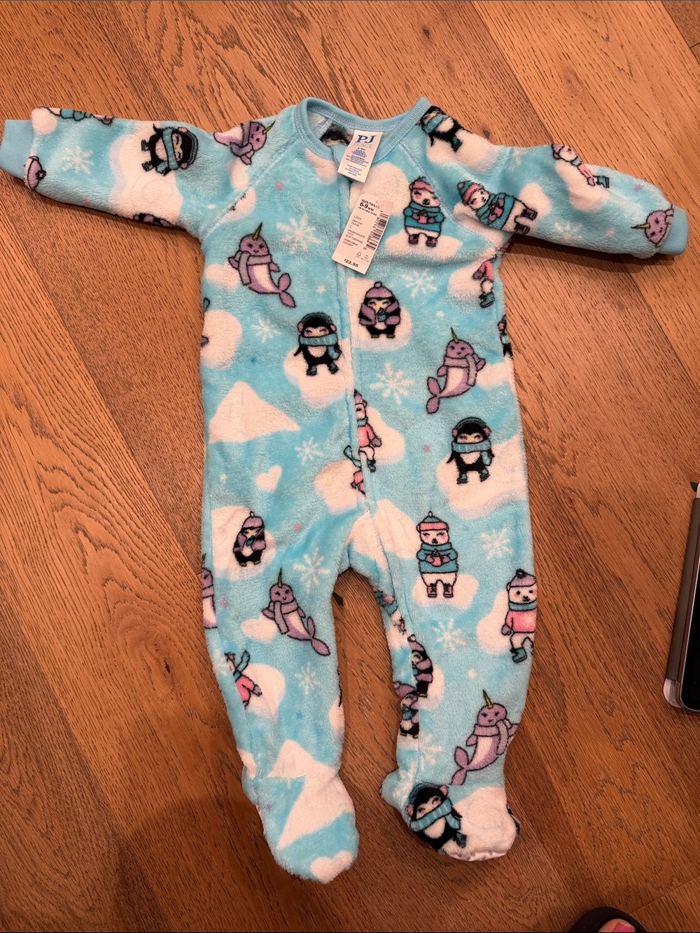PJ Salvage Light Blue Fleece Polar Character Footie